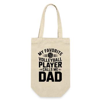 Volleyball Spruch Lustiges Volleyball Geschenk - Geschenkbeutel für Flaschen - Natur - Vorne