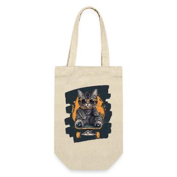 Chat sur skateboard - Sac à bouteille - nature - Devant