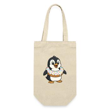 mignon pingouin beignet natation anneau de natation dessin animé - Sac à bouteille - nature - Devant