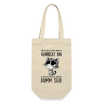 Grummelige Kaffee-Katze für Morgenmuffel - Geschenkbeutel für Flaschen - Natur - Vorne