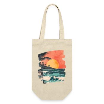 Plage Palmiers Coucher de soleil Été - Sac à bouteille - nature - Devant