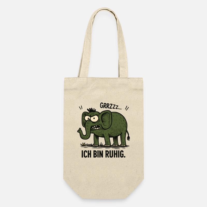 Wütender Elefant – Ich bin ruhig. - Geschenkbeutel für Flaschen - Natur