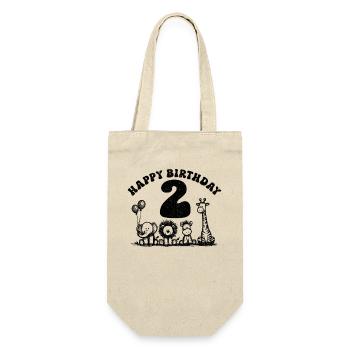 2 Year Birthday Animal Motif Children's Birthday Party - Gift Bag for Bottles - nature - Front