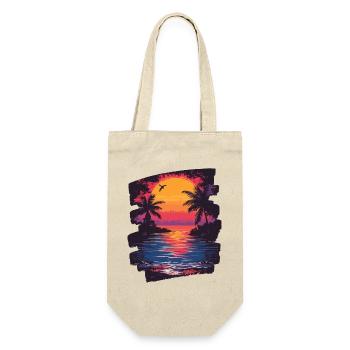 Plage Palmiers Coucher de soleil Été - Sac à bouteille - nature - Devant