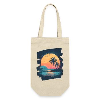 Plage Palmiers Coucher de soleil Été - Sac à bouteille - nature - Devant