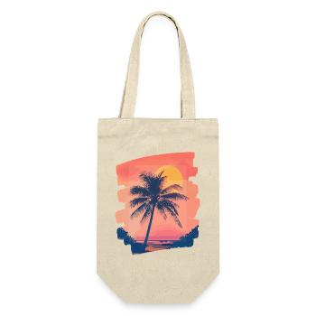 Plage Palmiers Coucher de soleil Été - Sac à bouteille - nature - Devant