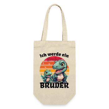 Nachwuchs Verkünden | Ich Werde Großer Bruder 2027 - Geschenkbeutel für Flaschen - Natur - Vorne