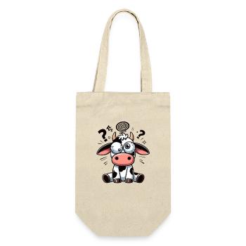 Funny Confused Cow Cartoon Clumsy Googly Eyes - Gift Bag for Bottles - nature - Front