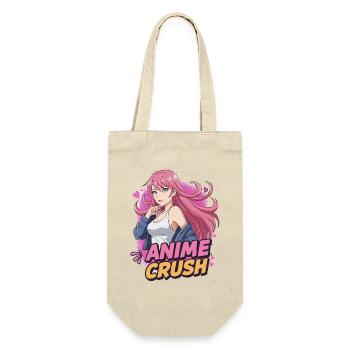 ANIME CRUSH - Süßes Manga Mädchen - Geschenkbeutel für Flaschen - Natur - Vorne