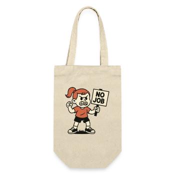 NO JOB – Angry child with protest sign - Gift Bag for Bottles - nature - Front