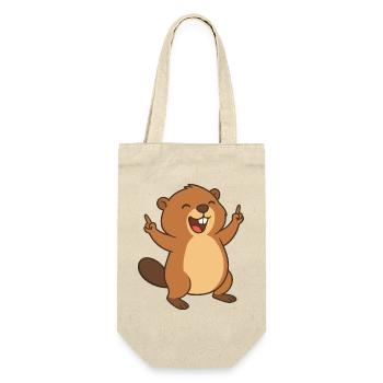 Happy beaver fun - Gift Bag for Bottles - nature - Front