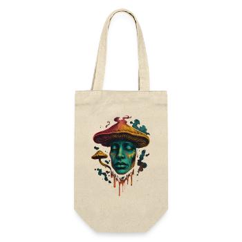 Psychedelisches Pilzgesicht Surreales Design - Geschenkbeutel für Flaschen - Natur - Vorne