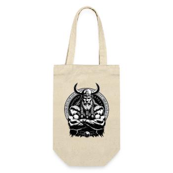 Nordische Mythologie Wikinger Krieger Valhalla - Geschenkbeutel für Flaschen - Natur - Vorne