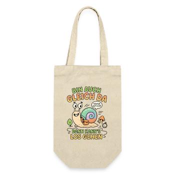 bin da kann losgehen schnecke - Geschenkbeutel für Flaschen - Natur - Vorne