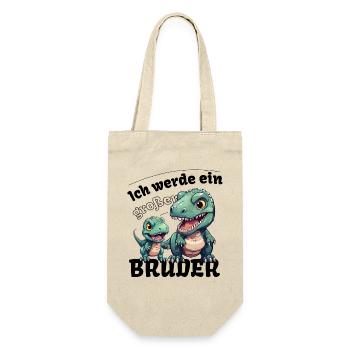 Nachwuchs Verkünden | Ich Werde Großer Bruder 2027 - Geschenkbeutel für Flaschen - Natur - Vorne