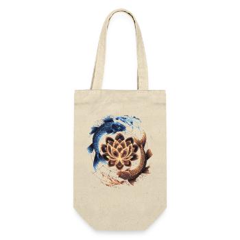 Yin Yang Koi Poisson et Lotus lumineux Art - Sac à bouteille - nature - Devant
