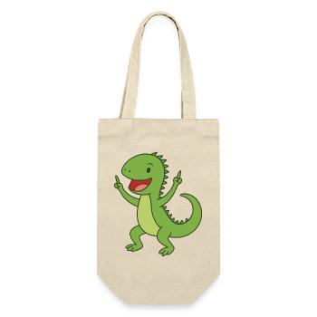 Party-Leguan Baby - Geschenkbeutel für Flaschen - Natur - Vorne