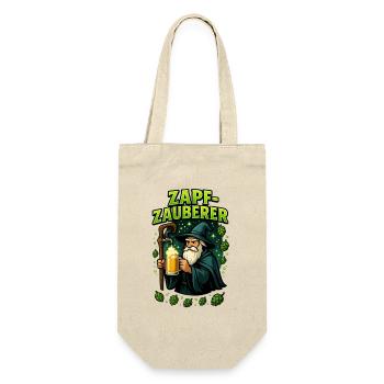 Zapf Zauberer Bier Bierflasche Bierzelt Crew - Geschenkbeutel für Flaschen - Natur - Vorne