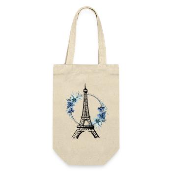 Paris Eiffel Tower France Floral Line Art - Gift Bag for Bottles - nature - Front