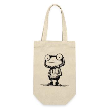 Kawaii Frog Cartoon Sketch – Cute & Funny - Gift Bag for Bottles - nature - Front