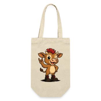 Punk Rock Calf - Geschenkbeutel für Flaschen - Natur - Vorne