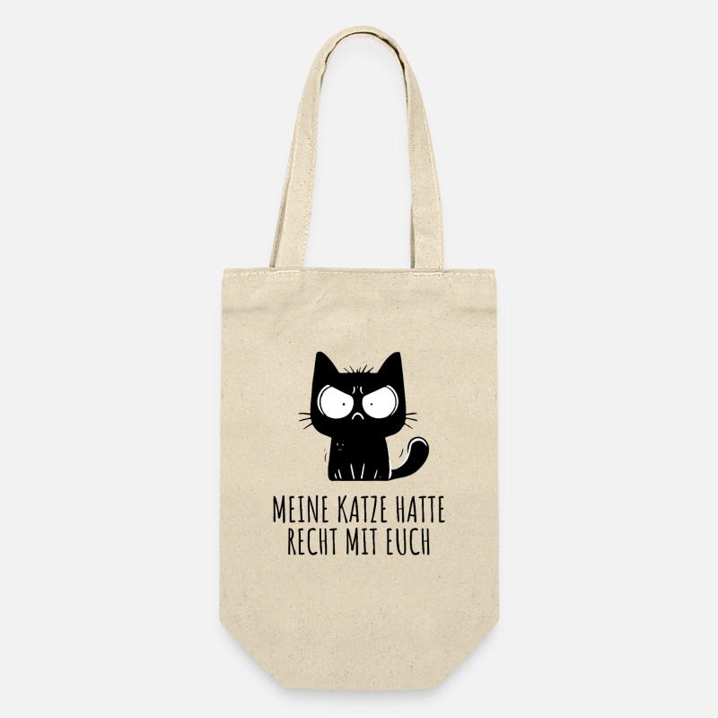 Meine Katze hatte recht mit euch – Funny Cat - Geschenkbeutel für Flaschen - Natur