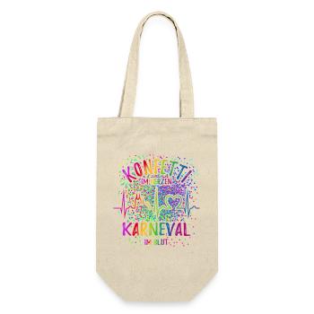 Konfetti im Herzen - Karneval im Blut - Köln - Geschenkbeutel für Flaschen - Natur - Vorne