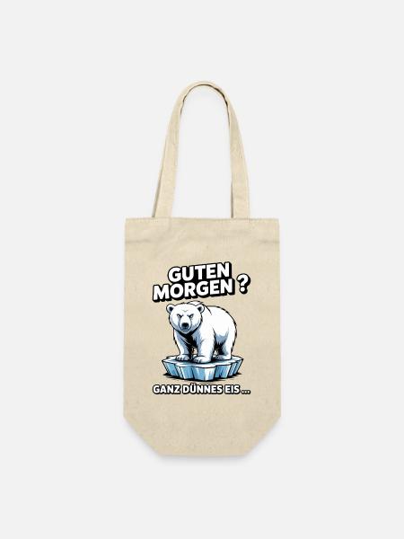 Guten Morgen Polarbär Eis - Geschenkbeutel für Flaschen - Natur
