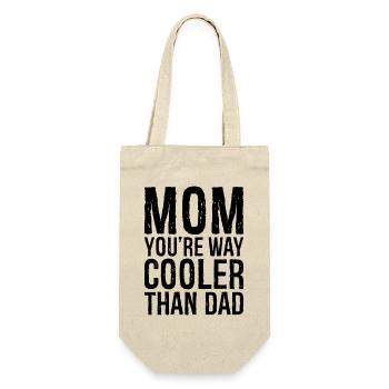 Mama, du bist viel cooler als Papa - Geschenkbeutel für Flaschen - Natur - Vorne