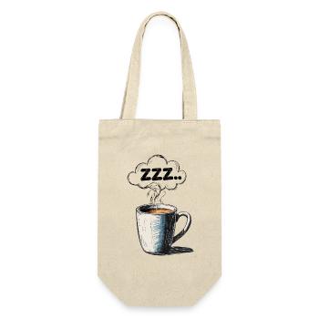 Coffee first - Then talk. ZZZ... Design - Gift Bag for Bottles - nature - Front