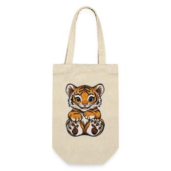 Süsser Tiger – Lustige Geschenkidee für Kinder - Geschenkbeutel für Flaschen - Natur - Vorne