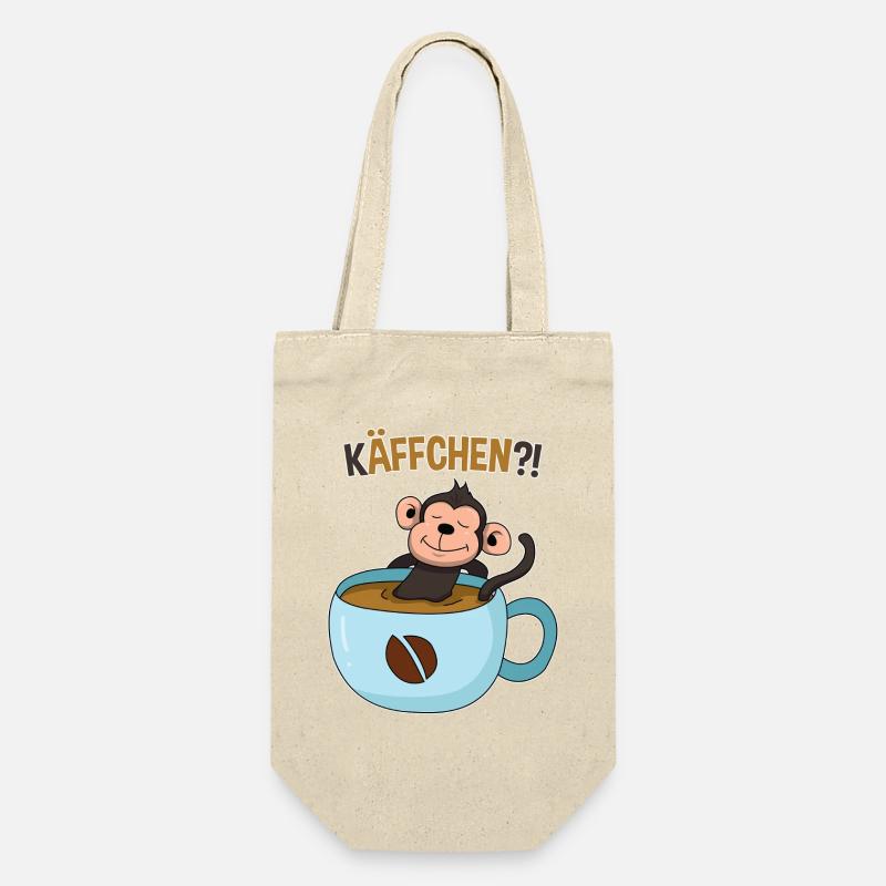 Kaffeepause mit Affe - Geschenkbeutel für Flaschen - Natur