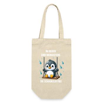 Pinguin Schaukel introvertiert melancholisch  - Geschenkbeutel für Flaschen - Natur - Vorne