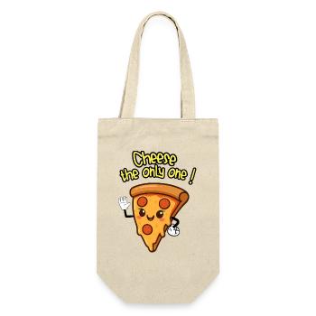 CHEESE THE ONLY ONE ! - Humour Pizza kawaii - Sac à bouteille - nature - Devant