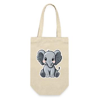 Elefant - Geschenkbeutel für Flaschen - Natur - Vorne