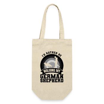 Schäferhund Besitzer Spruch - Geschenkbeutel für Flaschen - Natur - Vorne