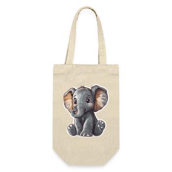 Éléphant mignon – idée cadeau pour les amoureux des animaux - Sac à bouteille - nature - Devant