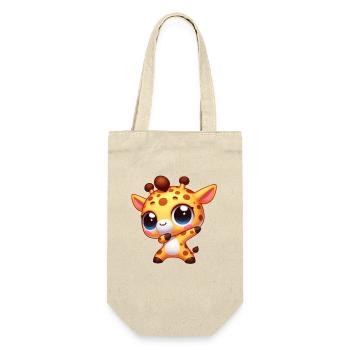 mignon girafe dabbing dessin animé chibi enfants safari - Sac à bouteille - nature - Devant