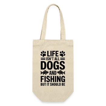 Fishing Saying Fishing Dogs Funny Angler Gift - Gift Bag for Bottles - nature - Front