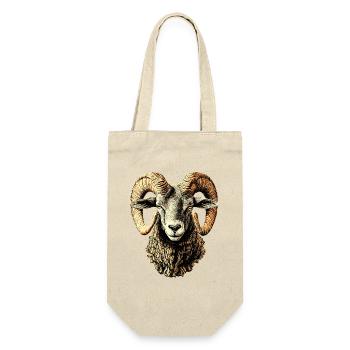 Widder Mufflon Aries Wilde Schafe Männliches Schaf - Geschenkbeutel für Flaschen - Natur - Vorne