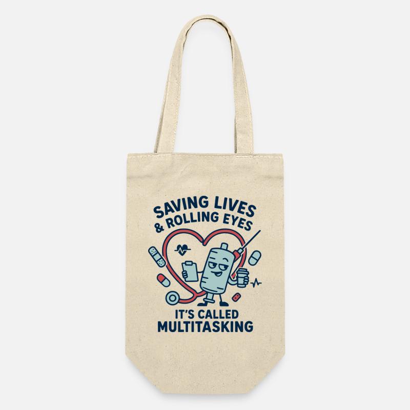 Multitasking Rettungsherz Design - Geschenkbeutel für Flaschen - Natur
