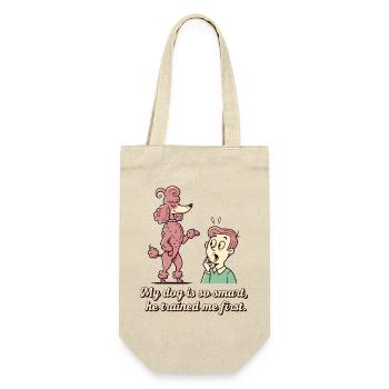 Mein Hund ist so schlau... - Geschenkbeutel für Flaschen - Natur - Vorne