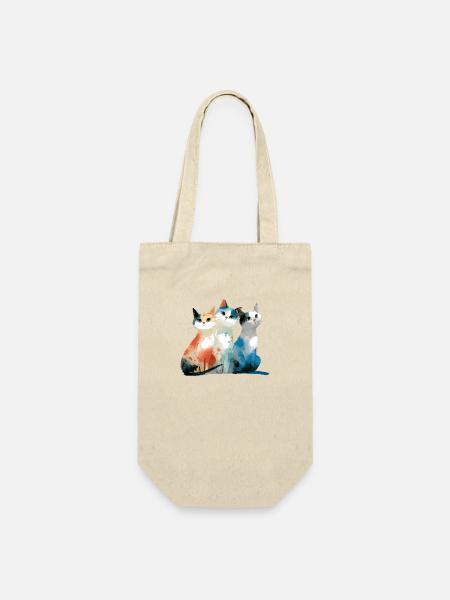 Pastellige Katzen Aquarell Kunst für Feline-Fans - Geschenkbeutel für Flaschen - Natur