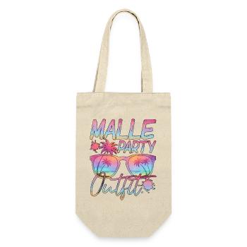 Malle Party Outfit Sonnenbrille Design - Geschenkbeutel für Flaschen - Natur - Vorne