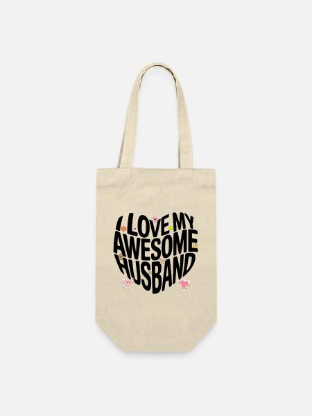Chemise d’amour de mari génial - Rétro mignon dessin animé St - Sac à bouteille - nature