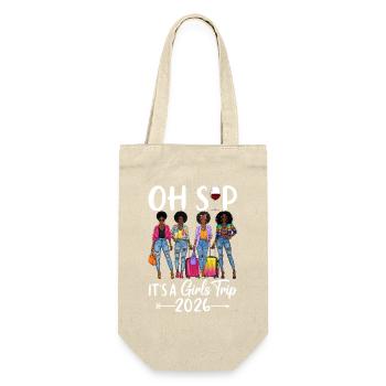 Feminine Girl Trip 2026 Vibes - Gift Bag for Bottles - nature - Front