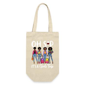 Stylish Girlstrip Illustration - Gift Bag for Bottles - nature - Front