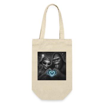 Bigfoot Sasquatch Alien Liebe Handzeichen - Geschenkbeutel für Flaschen - Natur - Vorne