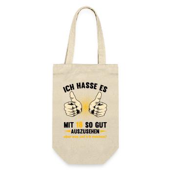 18 Vintage 2007 Born Original Birthday Gesch - Gift Bag for Bottles - nature - Front