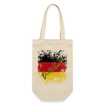 Deutsche Grunge-Flagge, deutscher Stolz - Geschenkbeutel für Flaschen - Natur - Vorne